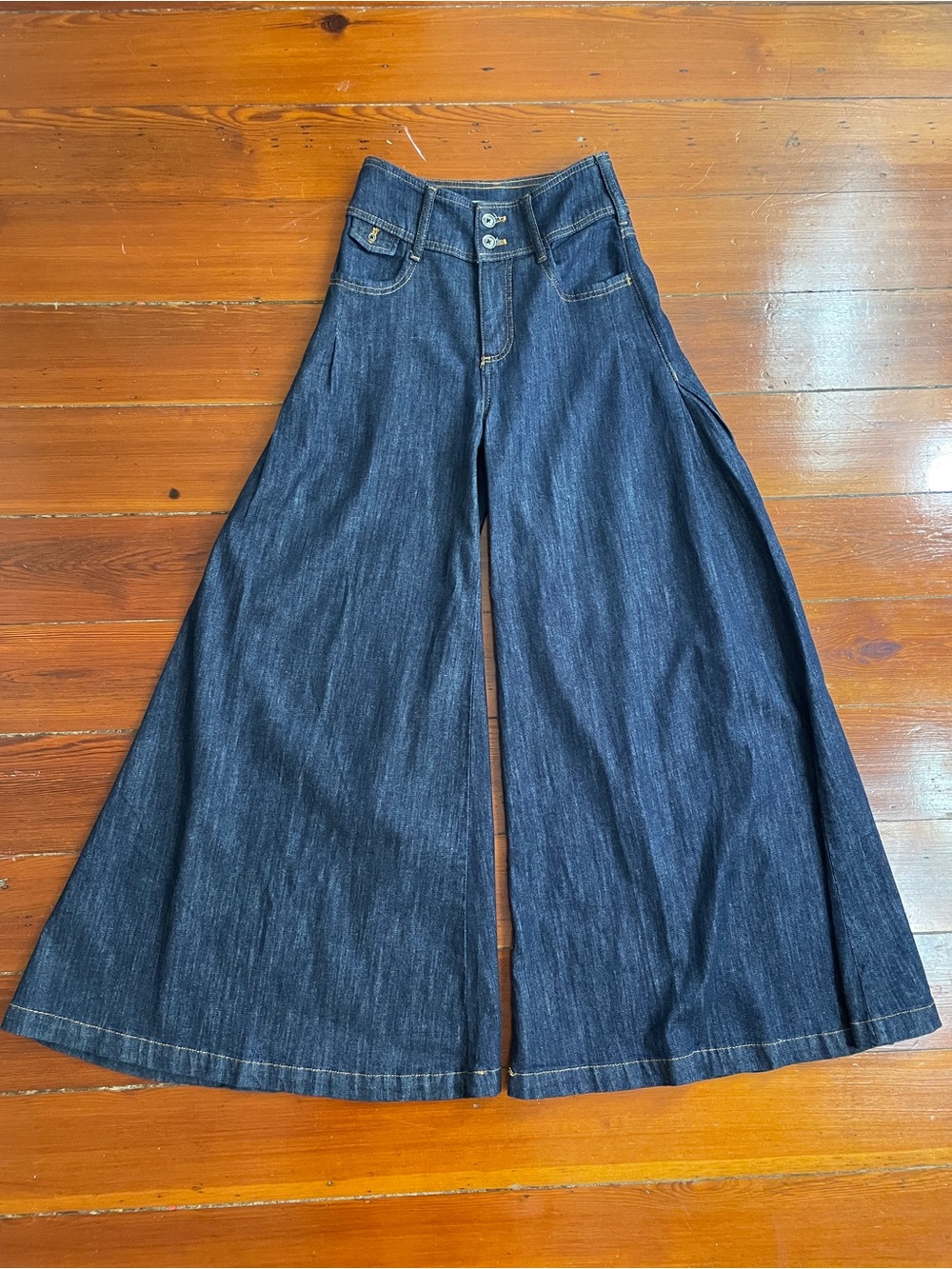 Anthropologie Pilcro Dramazzo Ultra Wide-Leg Jeans Palazzo Denim Sz 25 🧡🎀 - Picture 10 of 15